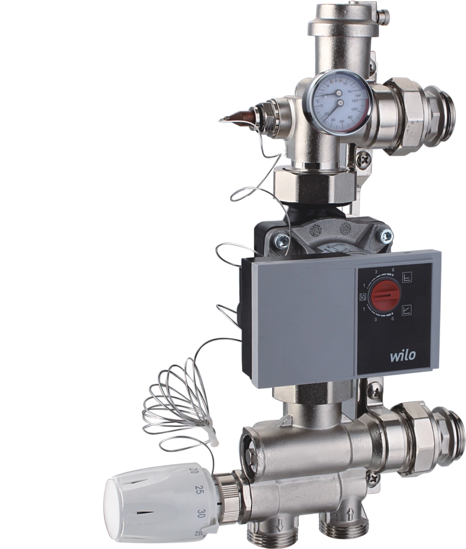 

Mixed Water Control Center for Floor Heating Manifold Hot and Cold Water Mixing System With Valve Balls