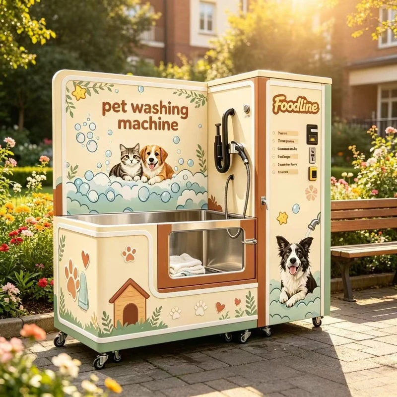 New Popular 24 Hour Self Service  Touch Screen Card Operated  Dog /Car Park Stainless Steel Pet Cleaning Wash Machine With CE
