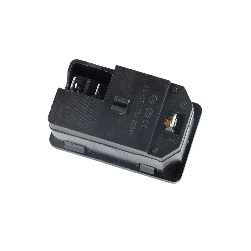 5Pcs/1pc IEC320 C14 Electrical AC Socket 3pin 250V Rocker Switch 10A fuse female male inlet plug connector 2pin socket mount