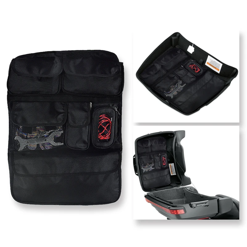 

Motorcycle Black Tour Pak Pack Lid Organizer Storage Saddle Bag For Harley Touring Street Glide FLHX Road King FLHR 2014-2022
