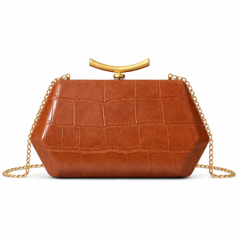 New Crocodile Pattern Evening Clutch Bag for Women,Europe and America Ladies Wedding Party Purse Chain Shoulder Crossbody Bag