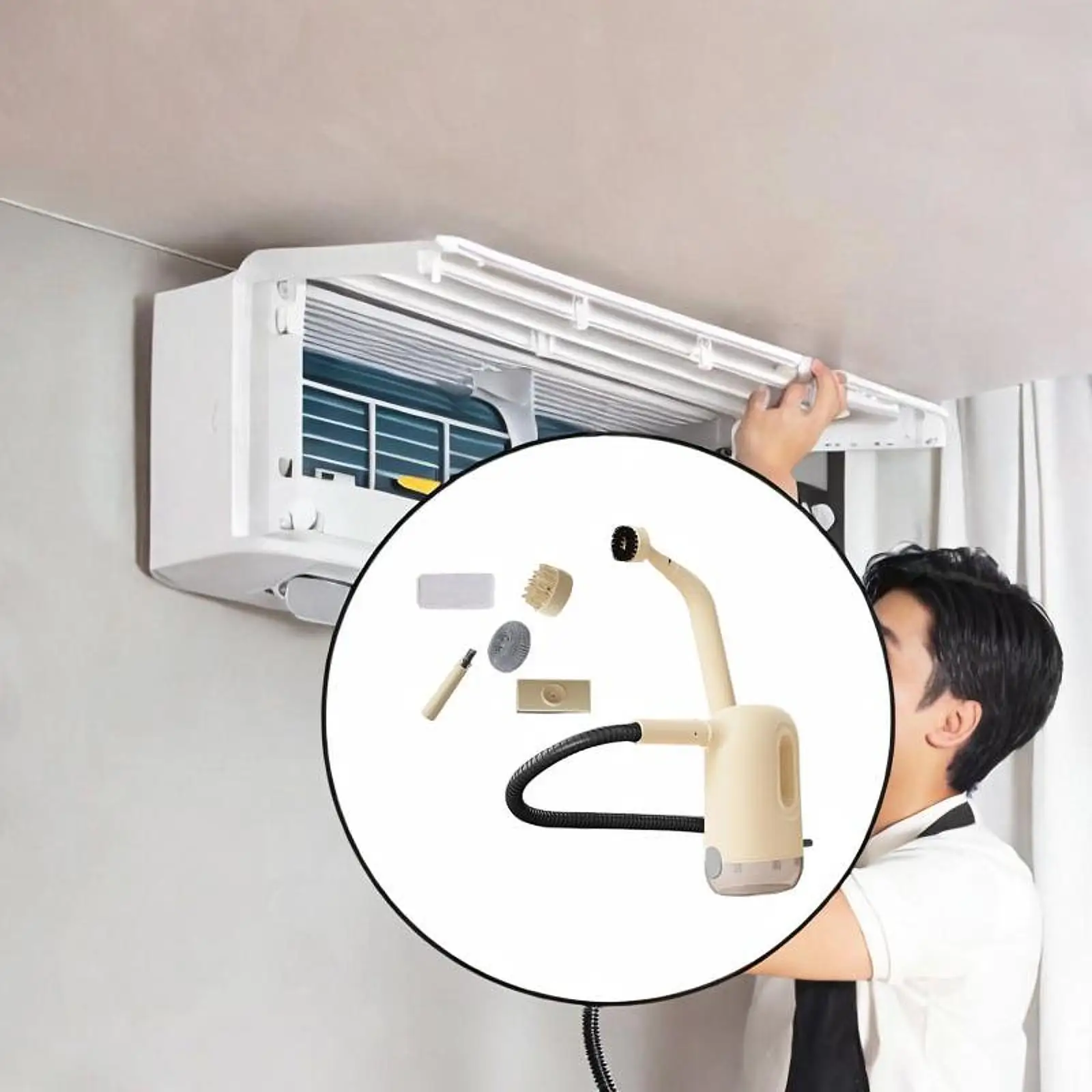 

Household Steam Cleaner Sturdy Multiuse High-pressure Steam Small for Air Conditioner Home Appliance Range Hood Bathroom Carpet