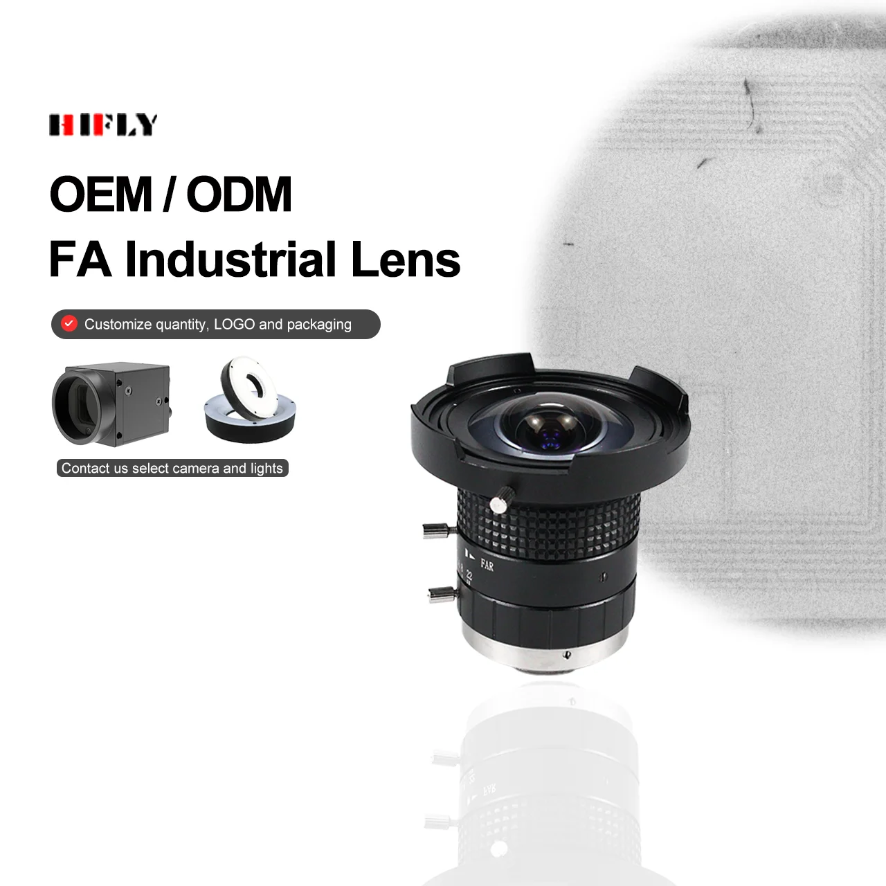 HIFLY Industrial Ultra Short Focal Length 3.5mm 2/3'' 3MP Wide-angle Lens for Machine Vision Camera