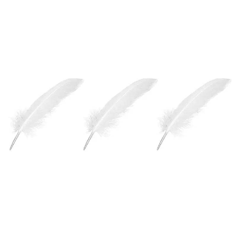

TEXU 300Pcs White Feathers Goose Craft For Party Hat Crafts Wedding Decoration 15-22Cm