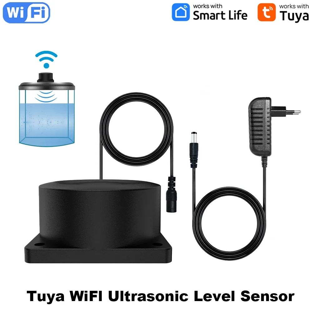 Tuya Smart WiFi مراقبة مستوى السائل بالموجات فوق الصوتية كشف مستوى المياه عالية الدقة واي فاي مقياس مستوى السائل عن بعد