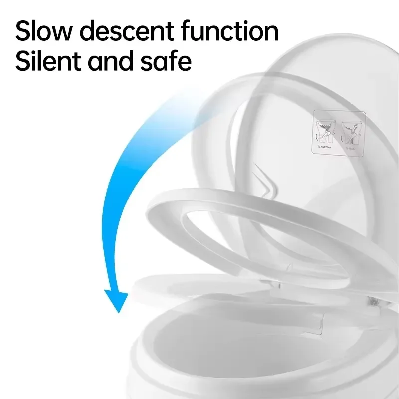 Portable RV Toilet Pedal Flush Plastic Potty for Camper Van Wagon Travel Camping Outdoor Use Compact Design Easy Clean