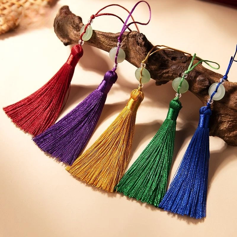 

7cm Tassel Trim with Peace Buckle - DIY Bookmark Ornament, Fan & Clothing Decoration Pendant, Multi-Use Hanging Fringe Accessory