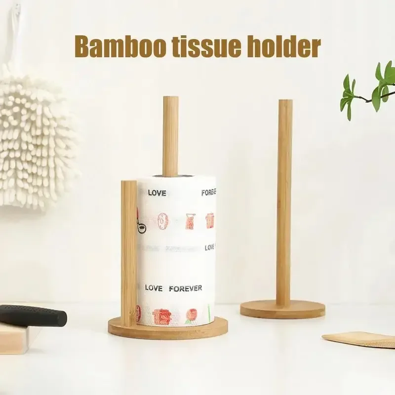 

Деревянный держатель для бумажных полотенец, прочная противоскользящая подставка для салфеток, вертикальная подставка, крючок для кухни, ванных комнат, гостиной, ресторана