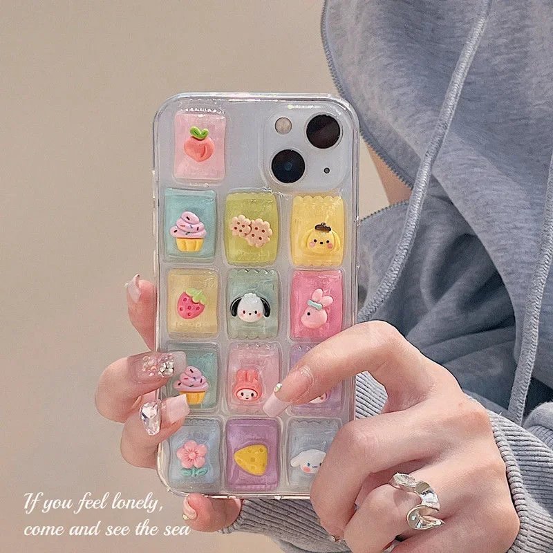 Sanrio 3D My Melody Cinnamoroll Pochacco Phone Case For Iphone 16 15 11 12 13 14 Mini Pro Max X Xs Xr 7 8 Plus Shockproof Cover