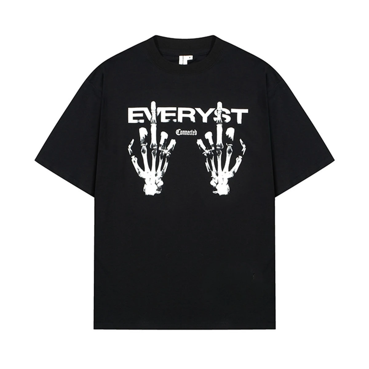 

Футболка À Manches Courtes D'été Américain High Street Skull Hand Imprimé En Coton Hip Hop Ample Pour Hommes