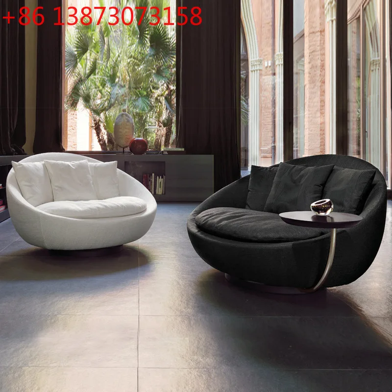 Designer fabric sofa chair rotatable modern light luxury lazy raccoon single chair living room balcony leisure chair