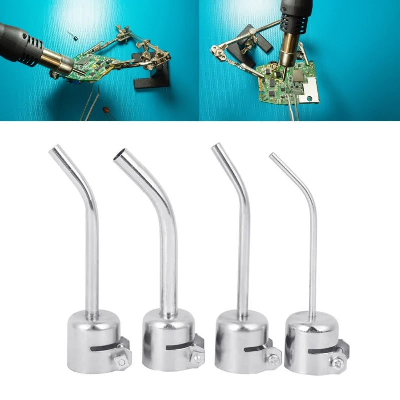 

4pcs Bend Hot Air Nozzle BGA Universal Nozzle Welding Accessories For 850 852 852D 852D 909D 952D Stainless Steel Dropshipping