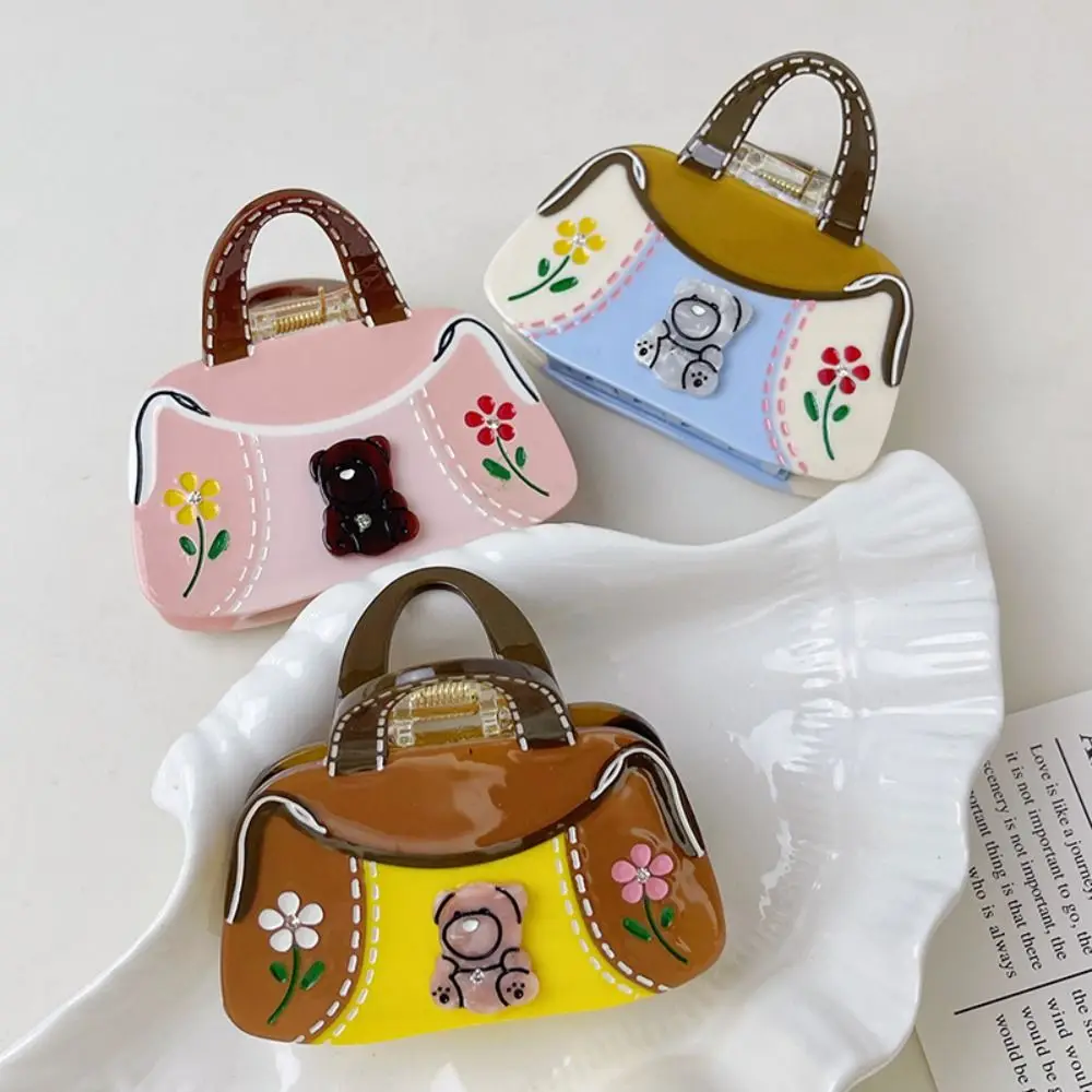 

Уксусная кислота, ацетат, коготь для волос, мини-сумочка, форма цветка, мультяшный медведь, заколка для волос, зажим для волос, головной убор, заколка со стразами, ежедневная