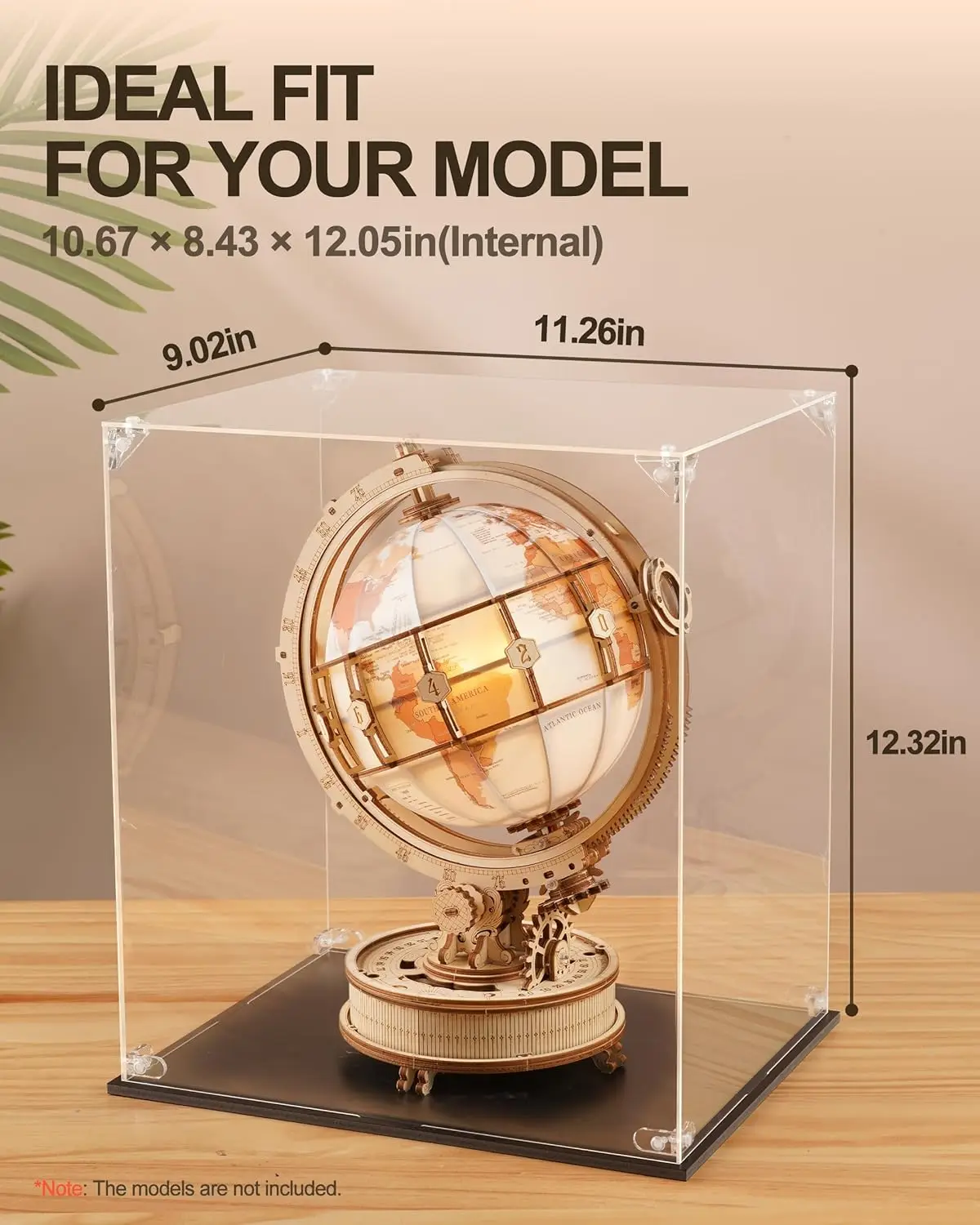 Robotime Rokr – vitrine transparente anti-poussière, pour figurines à collectionner, modèles de jouets, boîte de rangement pour la maison, RFM04