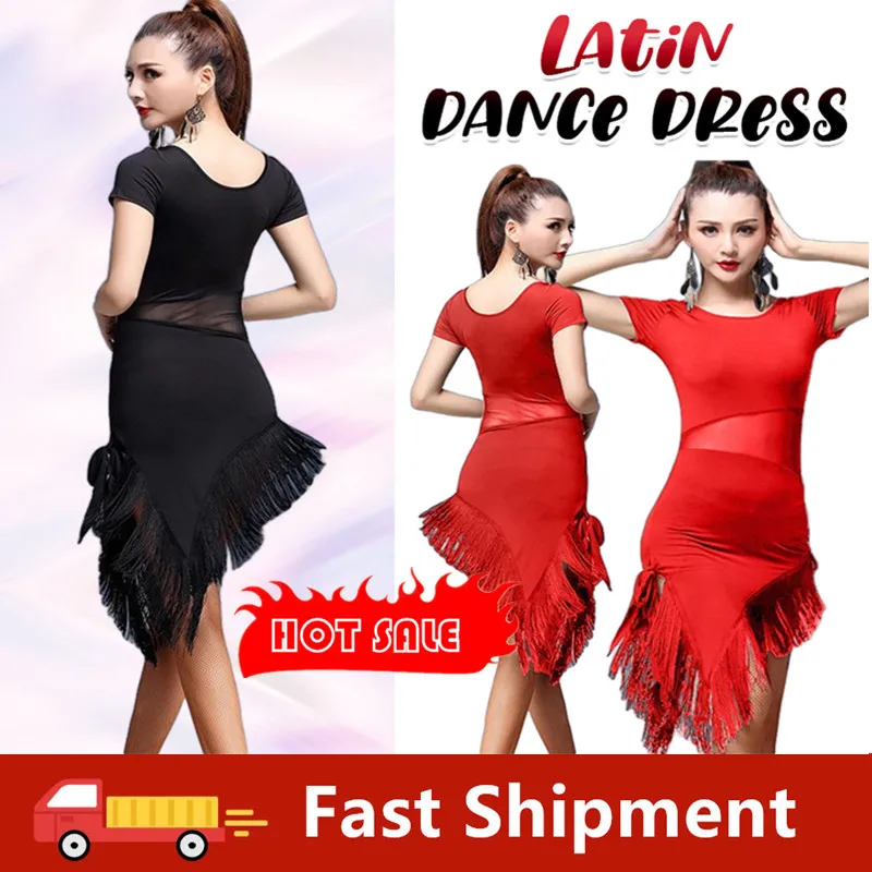 

Woman Sexy Tassel Latin Dance Dress Sexy Salsa Ballroom Tango Cha Cha Rumba Samba Dance Skirt Modern Dance Performance Costumes
