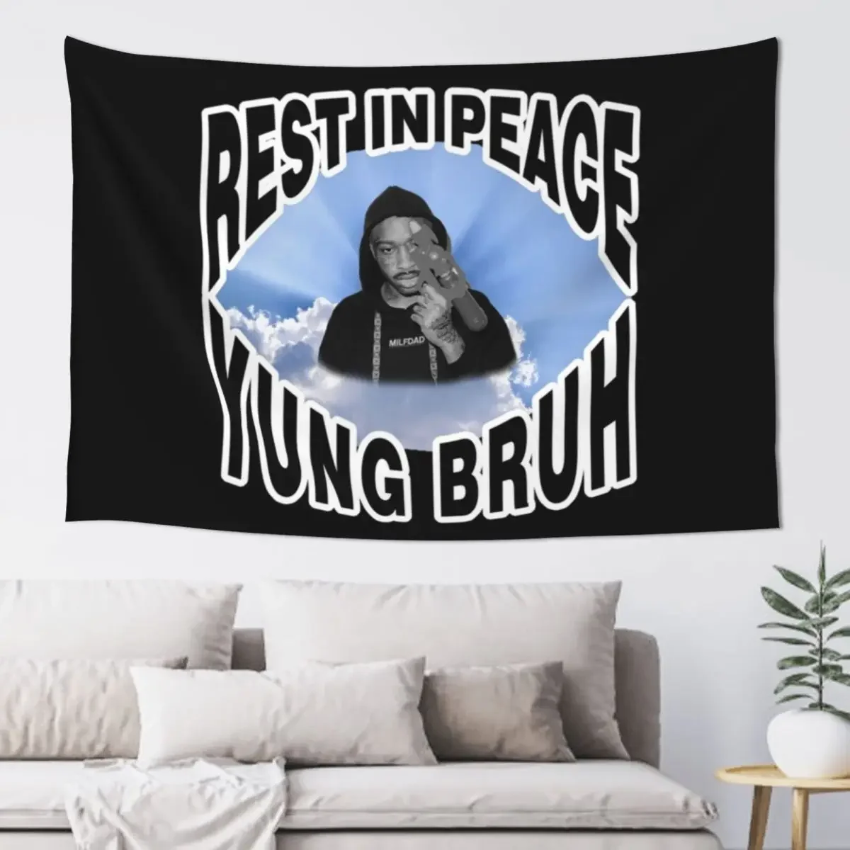 RIP YUNG BRUH Essential . Tapestry Decoration Wall Things To Decorate The Room Tapestry