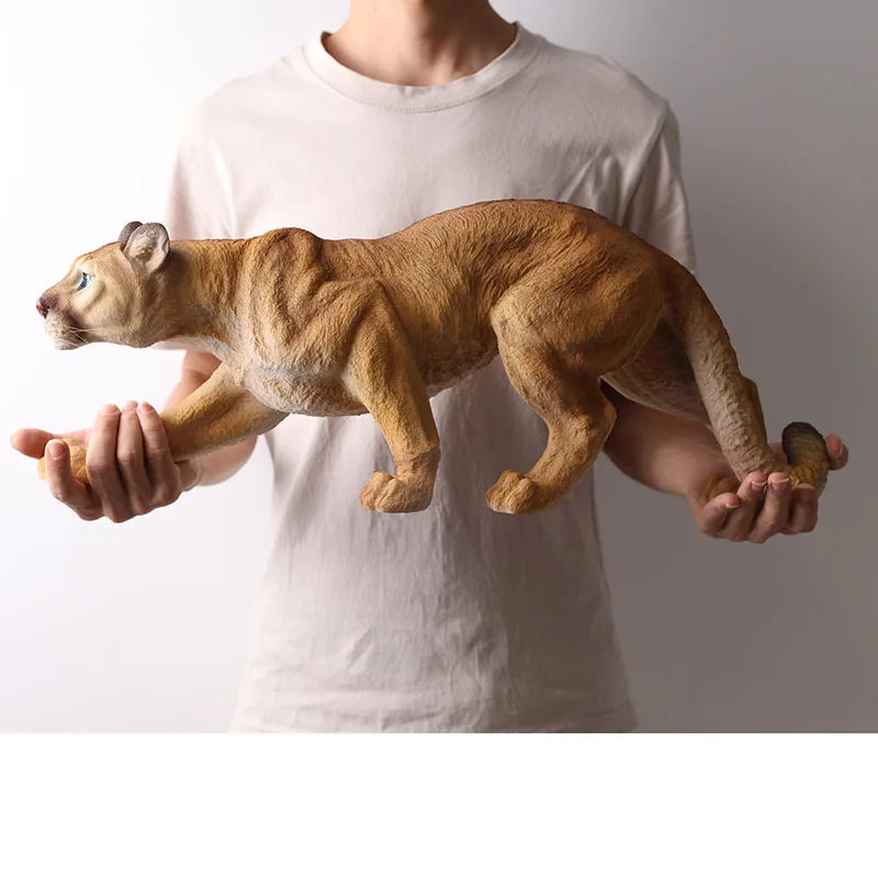 Home Decor Statue Realistic Giant Puma Cougar Animal Model Figurine Art Ornament Lifelike Resin Sculpture Housewarming Gift