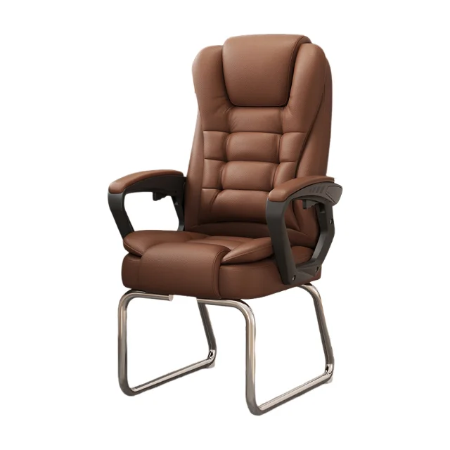 Leather Boss Ergonomic Office Chair Modern Low Price Fixed Leg Executive Staff Desk Chair Without