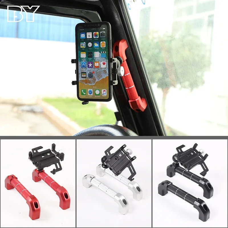 

Aluminum Alloy Car A-pillar Handle Phone Holder For Land Rover Defender 90 110 130 2004-2018 Auto Accessories