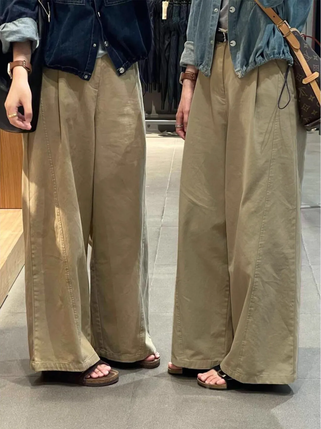 

High Waist Wide Leg Straight Cut Casual Pants for Women plus Size Comfortable Loose Fitting Trousers Korean Style Autumn Wear