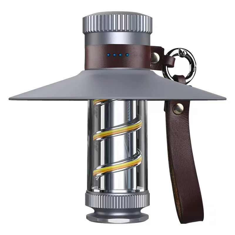 Retro Light Luxury Camping Lamp, Portable Outdoor Hanging Tent Light USB Rechargeable Camping Lantern