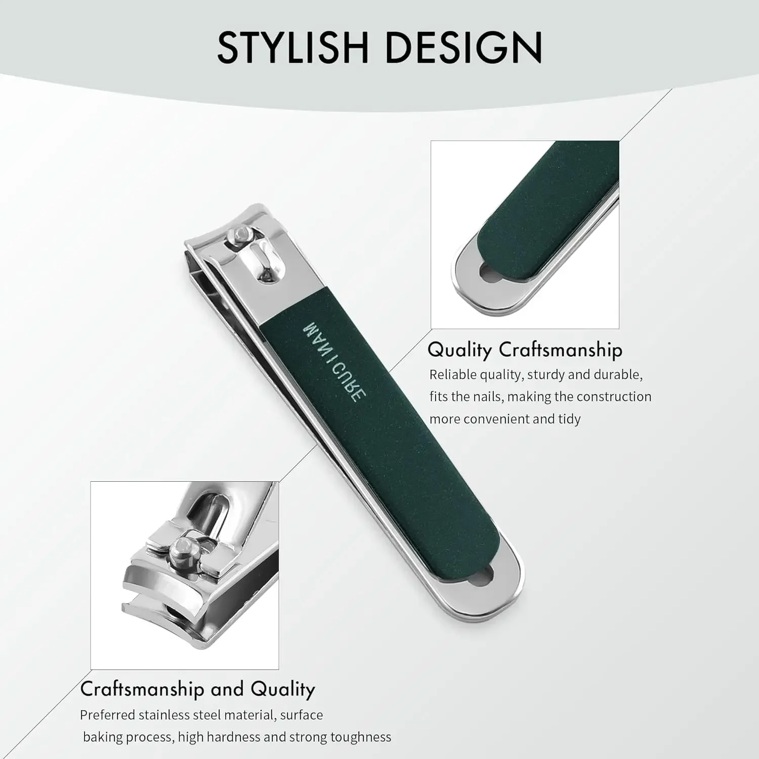 Kit de cortaúñas profesional para hombre/mujer, 4 Uds., juego de manicura, cortaúñas de acero inoxidable, Kit de aseo para manicura de viaje, cortaúñas