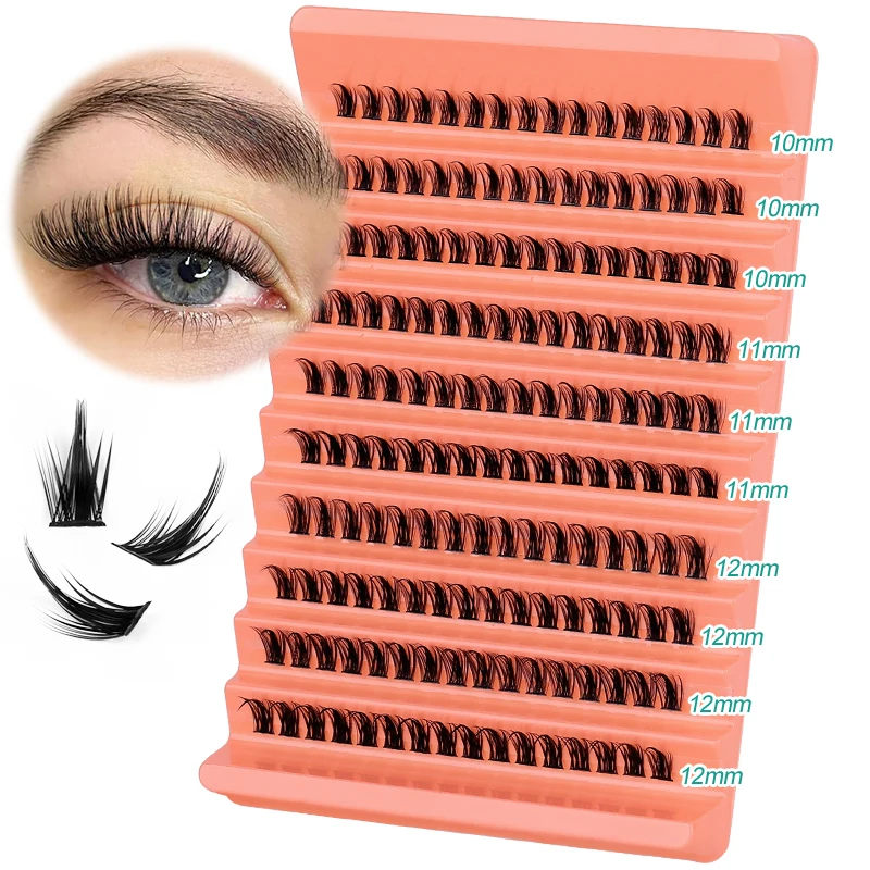 120 Clusters Lashes C Curling Individual Length DIY Wispy Eyelashes Extension Fluffy Segmented Grafting False Eyelashes Makeup