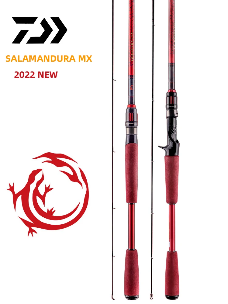 DAIWA-caña de pescar SALAMANDURA MX Spinning/Baitcasting, señuelo de alto carbono 2S, anillo guía FUJI de acción rápida, novedad de 2022