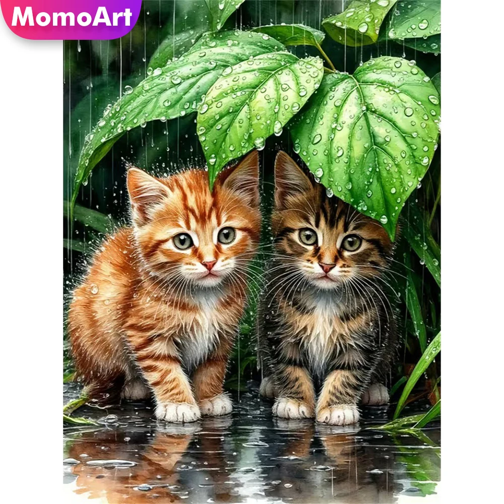 Momoart Diamond Mosaic Cat Animal DIY Embroidery Craft Kit Full Square Round Diamond Painting Handmade Decor for Home
