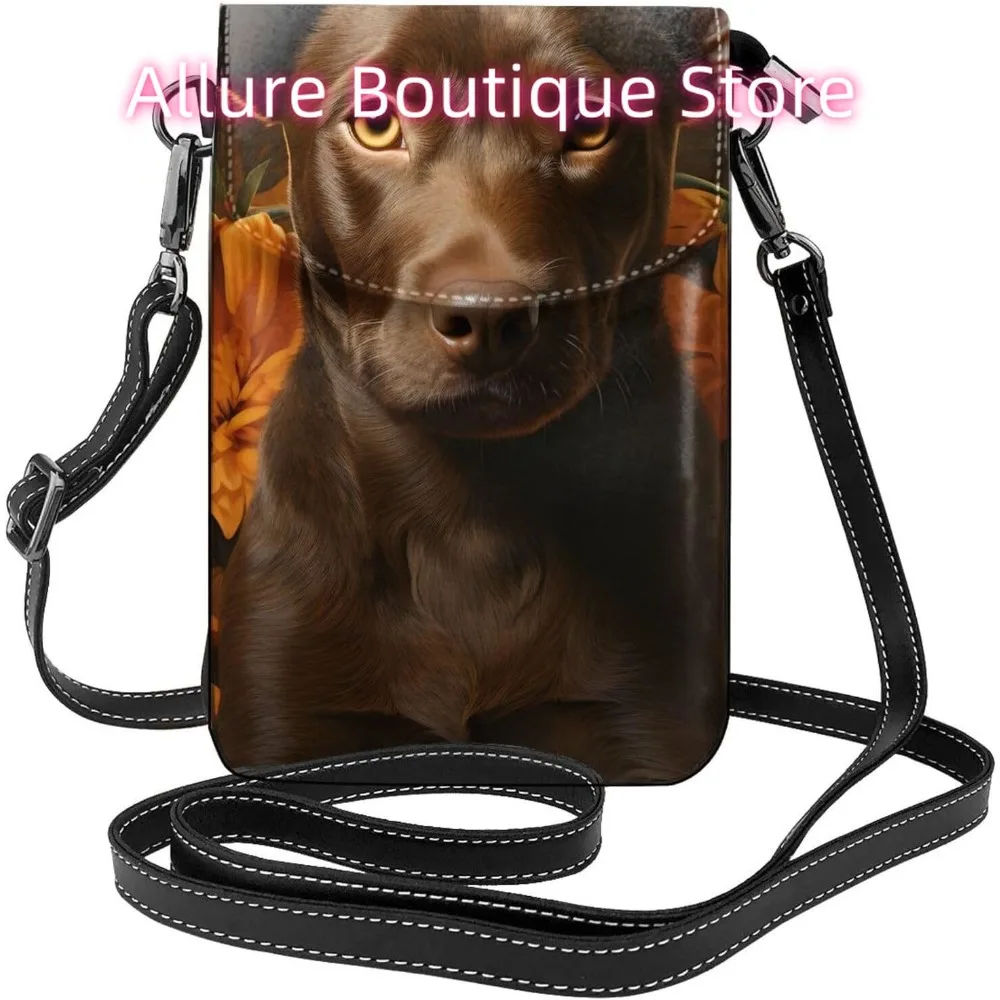 

Classic Labrador Dog Crossbody Bag for Women PU Leather Small Travel Cell Phone Pouch Lightweight Mini Phone Purse Wallet Cross