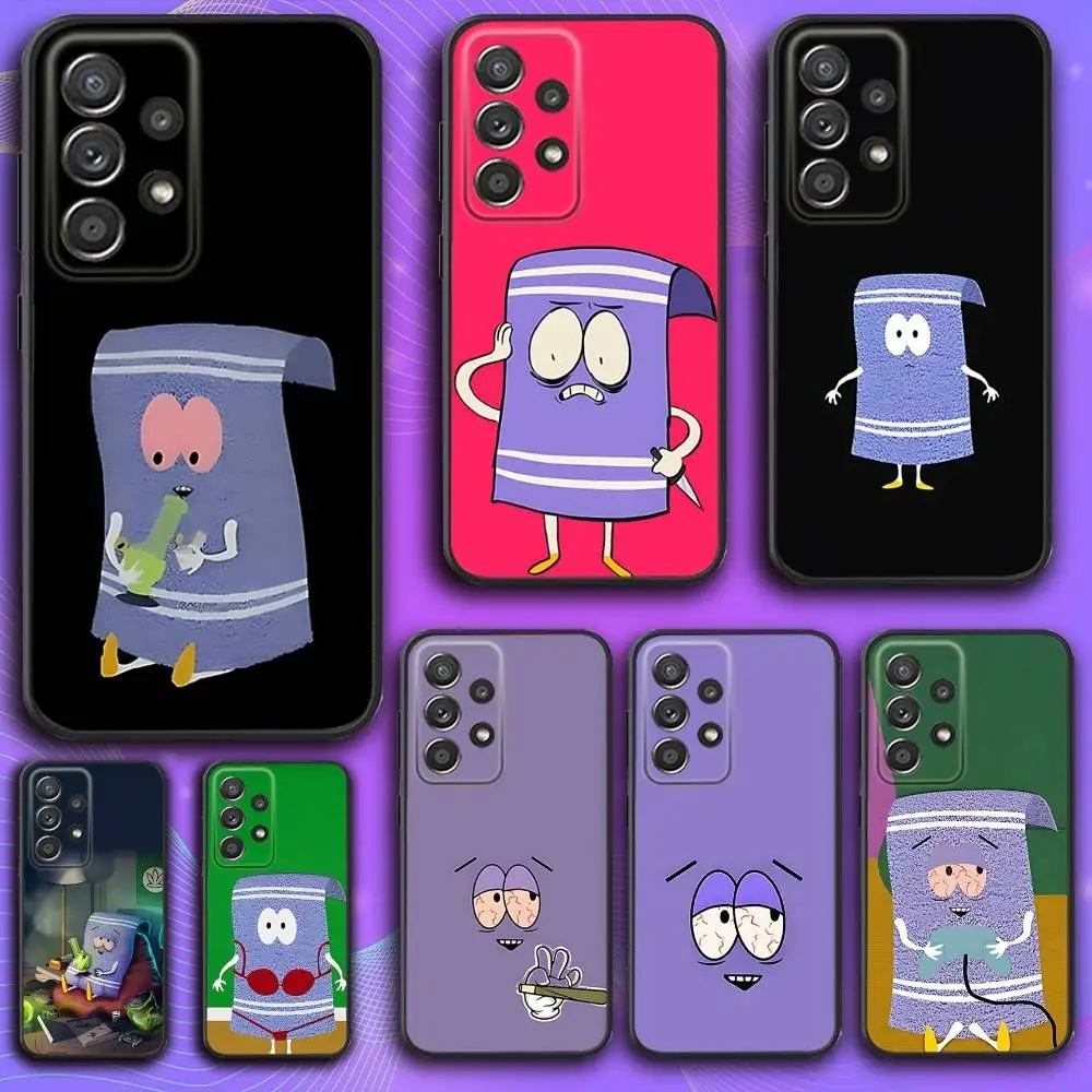 

S-South Park T-Towelie Phone Case For Samsung S 25,24,23,22,30,21,10,9,Ultra,Plus,Lite,FE,4,5 G Soft Black Case