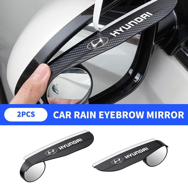 

2PCS Car Rearview Mirror Rain Eyebrow Visor Small Round Mirror For Hyundai i30 i20 i10 i20 Tucson Elantra Veloster Sonata