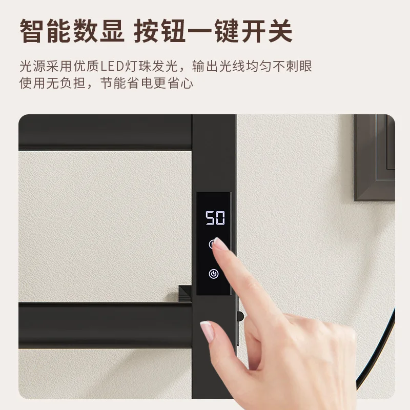 رف تجفيف لتدفئة الحمام، رف منشفة تسخين من ألياف الكربون المنزلية الذكية