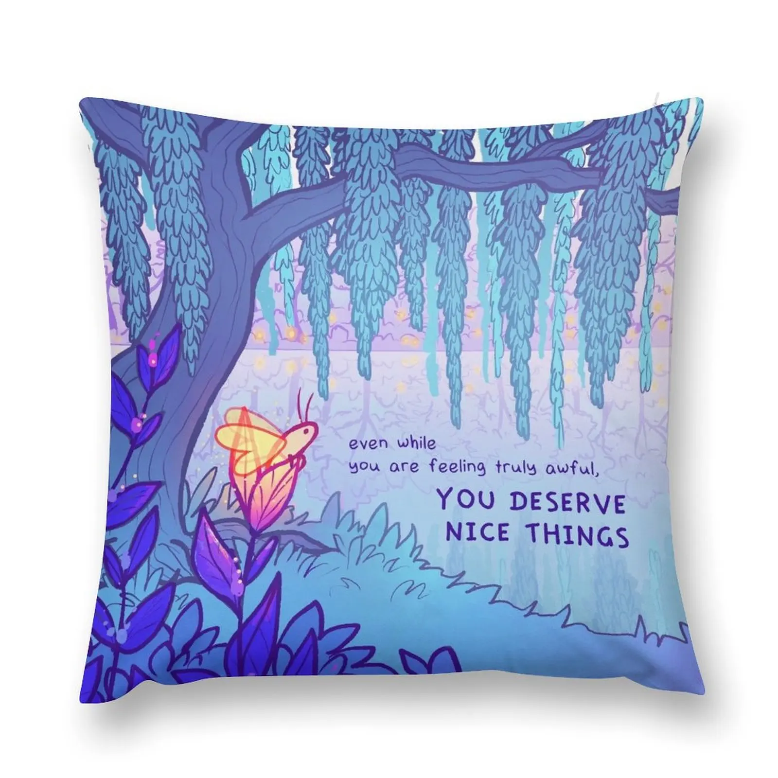 YOU DESERVE NICE THINGS Weeping Willow Firefly Throw Pillow Christmas Covers Luxury Sofa Cushions pillow