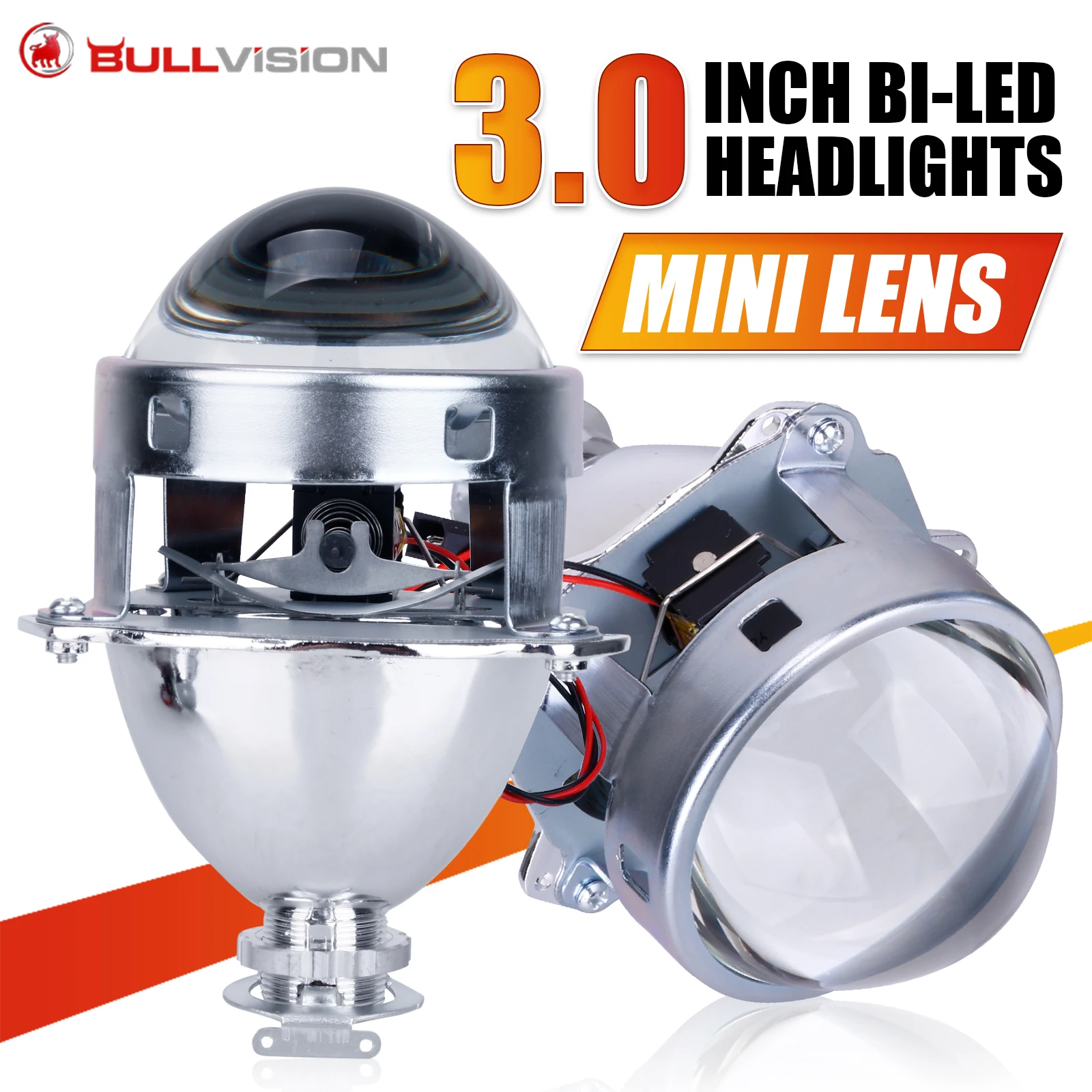 3.0 Inch Bi Xenon Led Projector Lens For Headlight Projector Super Bright High Low Beam LED Auto Lamps Motorcycle Retrofit Kits