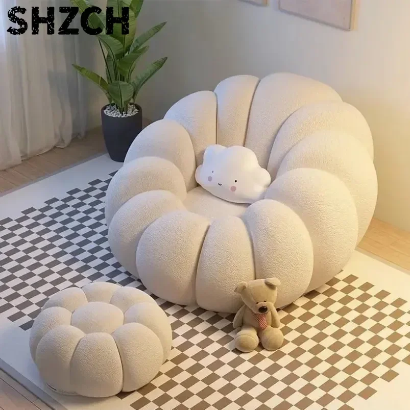 Lazy Pumpkin Sofa Nordic-Style Single Sofa Chair Particle Filling Soft Comfortable Home Living Room Balcony Bedroom Sofa set