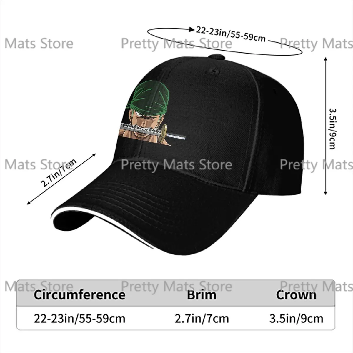 Roronoa Zoro One-Pieces Anime Cycling Cap Sun Visor Hip Hop Caps Cowboy Hat Peaked Hats