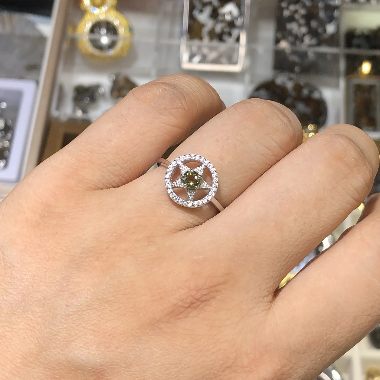 1 قطعة خاتم مولدافيت التشيكي الطبيعي 5 مللي متر الأوجه المستديرة 925 فضة ستار يمكن تغيير حجم الريكي أحجار استشفاء مجوهرات هدية للنساء