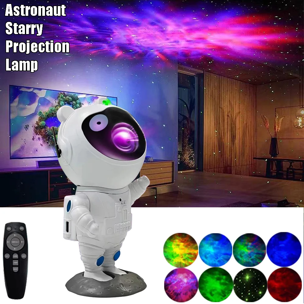 Astronaut Starry Projector Light LED Projector Lamp Bluetooth Speaker Music Playback USB Plug-in for Holiday Bedroom Decorations