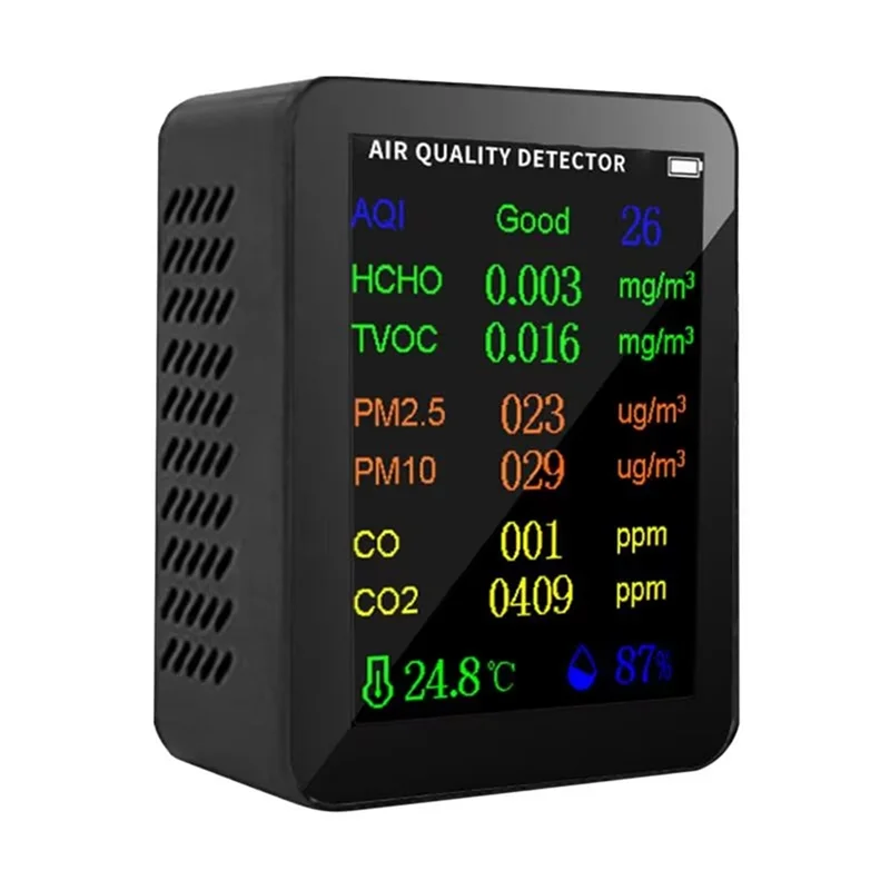 WORTHOWN-Rilevatore di qualità dell'aria interna Monitor portatile 10 in 1 in tempo reale ad alta precisione con allarme Tester di qualità dell'aria per interni