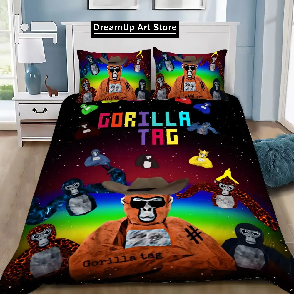 Cartoon Novelty Cool Gorilla Game Tag Bedding Set Boys Girls Twin Queen King Size Duvet Cover Pillowcase Bed boys Adult Bedroom