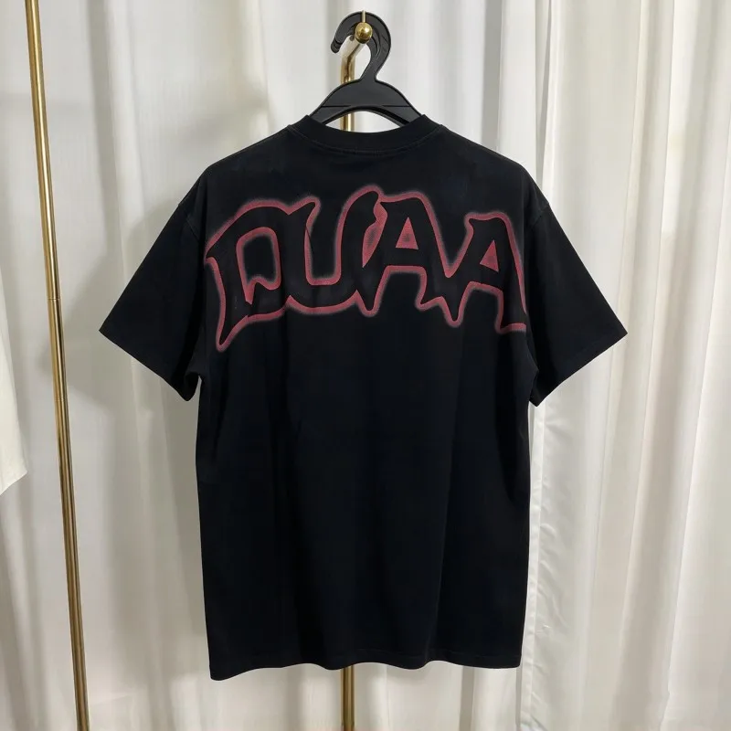 Flame No. 8 Black Billiards Hotfix Rhinestone Tooth DUAA Tshirts Men Women Round Neck Short Sleeve Men Women Top Tees
