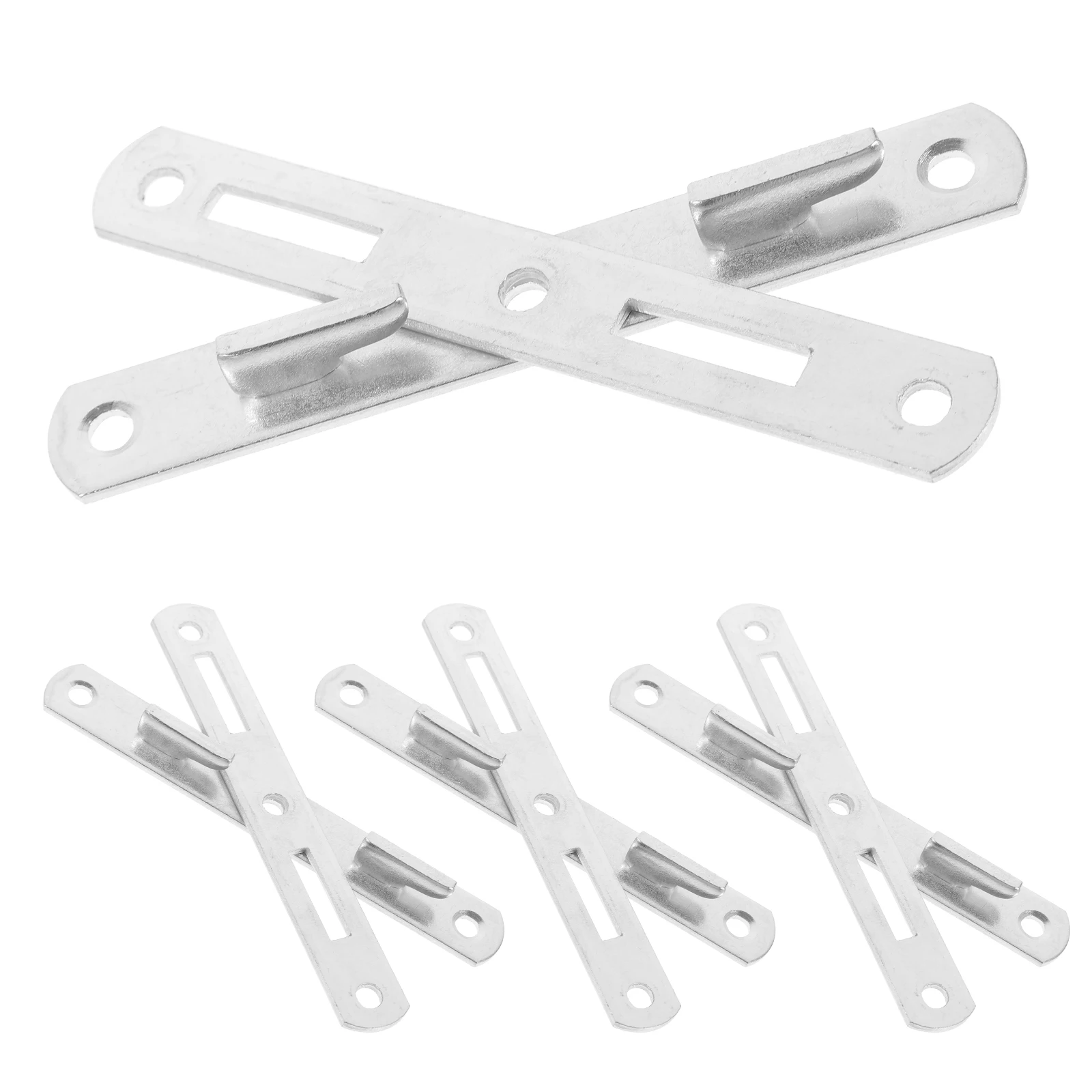 

4pcs Replacement Rail Brackets Iron Bed Frame Hardware Bed Rail Fasteners Bed-Rail Hook Headboard Brackets Furniture