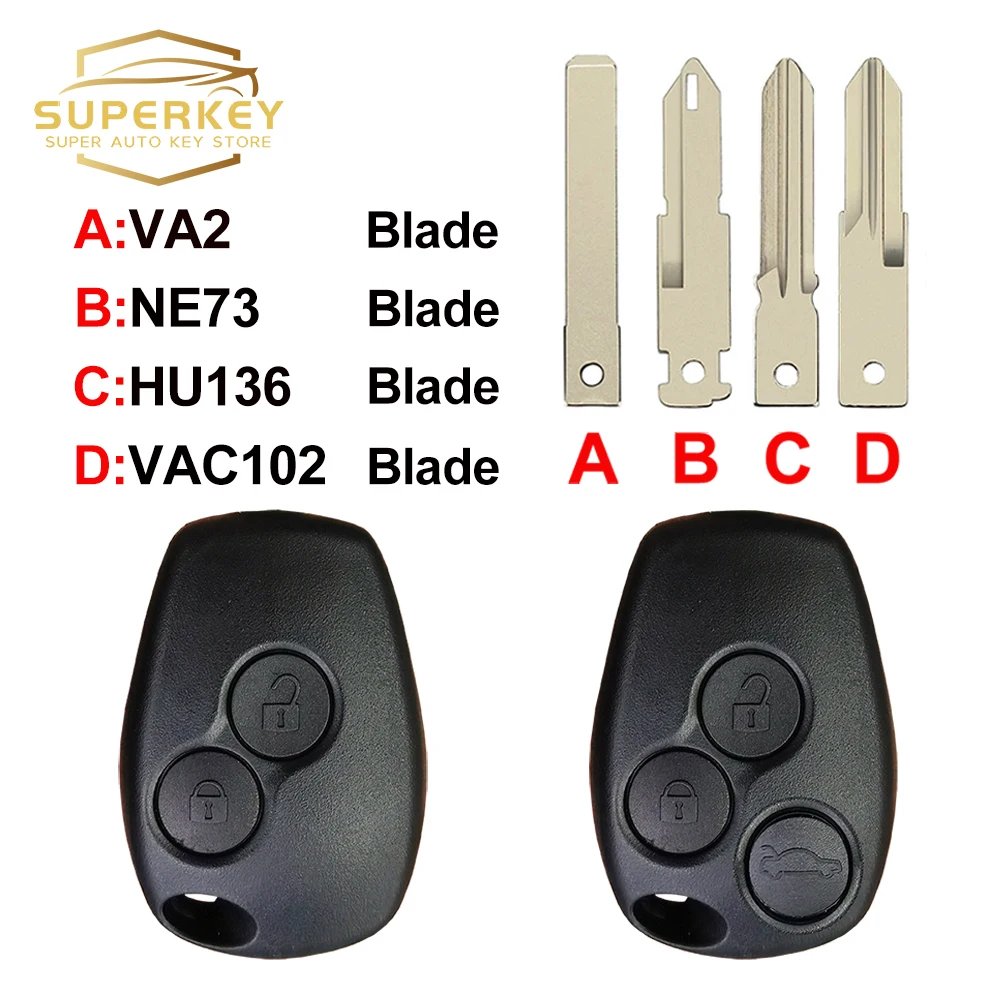 SUPERKEY-Caso Shell remoto chave, Capa para Renault, Vauxhall Trafic, Twingo, Clio, Modus, Kangoo, Mestre, Movano, Vivaro, Primastar, Logan, Sandero