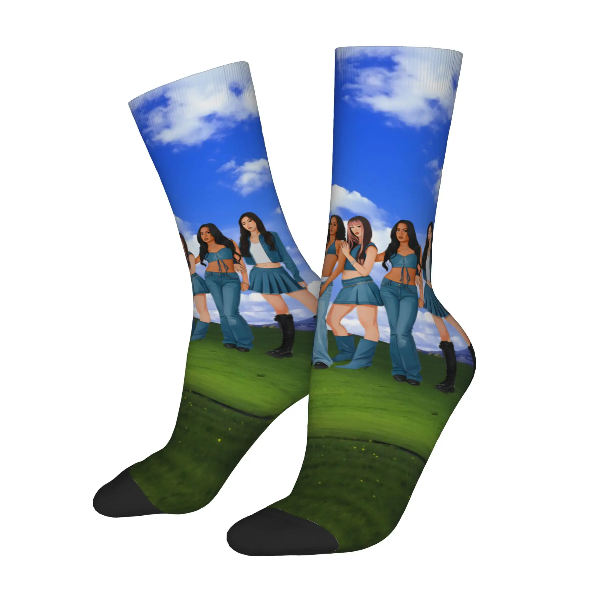 Katseyes Kpop Girl Group Socks Men's Women's Crazy  Socks Spring Summer Autumn Winter Middle Tube Socks