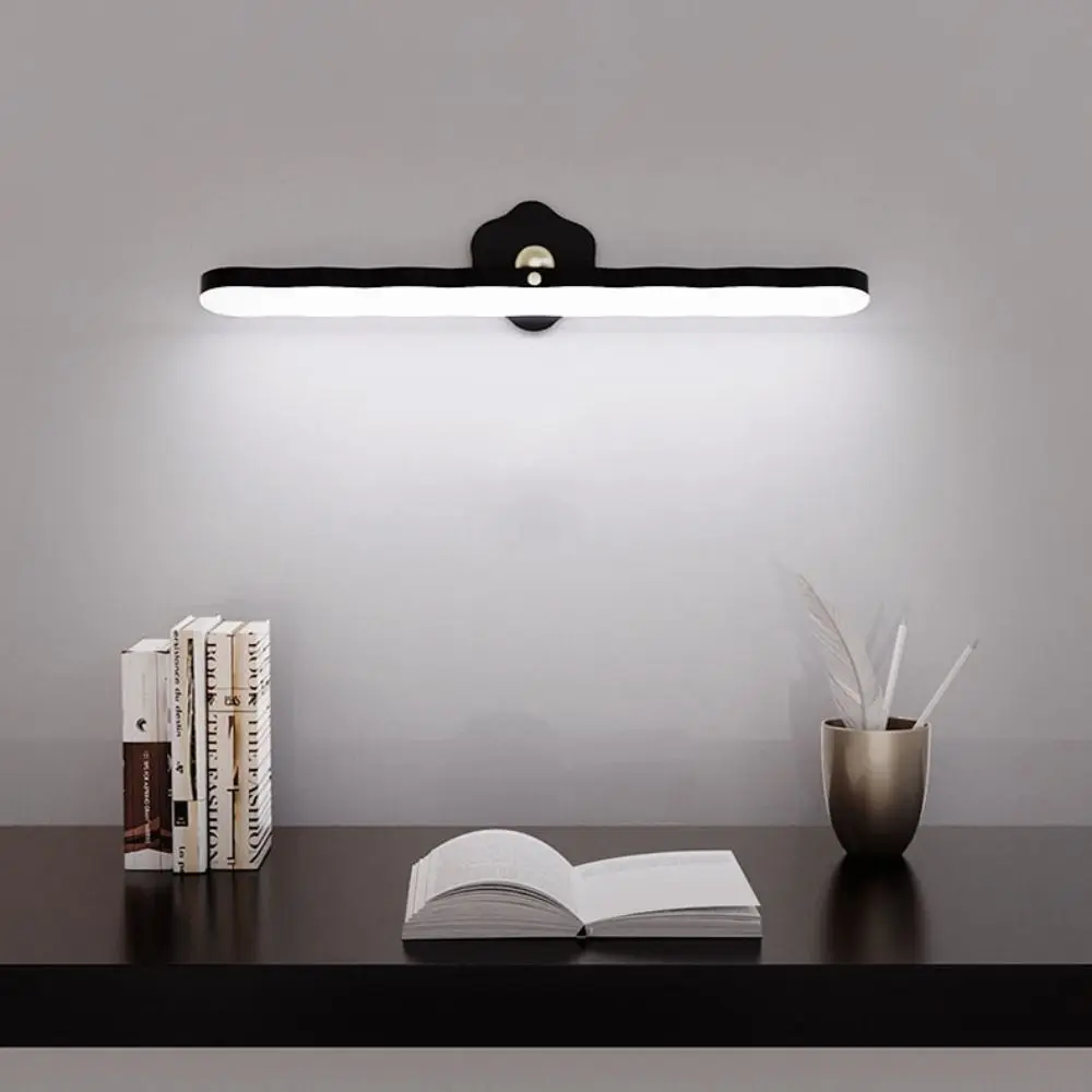 360°Rotatable LED Wood Night Light Touch Switch Adjustable Brightness Mirror Fill Light USB Charge Removable Magnetic Wall Lamp