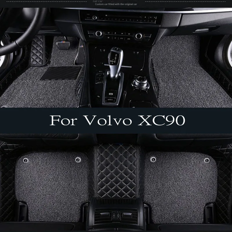 

Car Mats For Volvo XC90 MK1 5 Seat 2002~2014 Leather Floor Mat Set Rug Auto Interior Parts Carpet Anti Dirt Pad Car Accessories