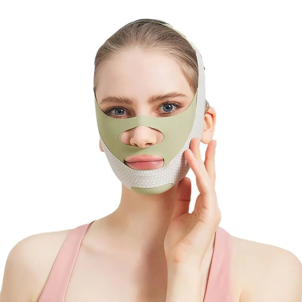 Maschera per il sonno regolabile per scolpire il viso Maschera modellante per linea a V elastica traspirante Cura della pelle Maschera per rassodare il sollevamento della cinghia dimagrante