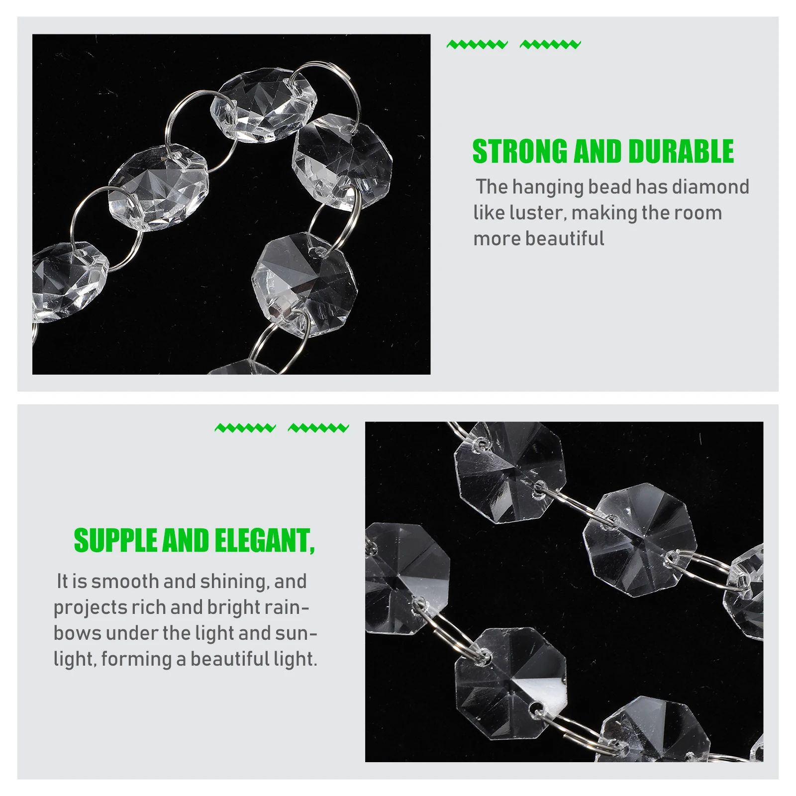 

5pcs Crystal Beaded Premium Glass Tassel Screen Doorway Beads Curtain Doorway Partition Adjustable Length