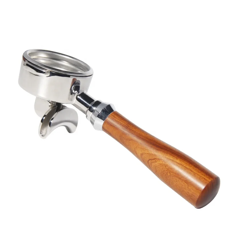 

51mm 58mm Espresso Coffee Tea Tools Double Spout Single Spout Wooden Coffee Portafilter with Bottom